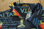 Vintage 1990s Bill Blass Summer Cocktail Recipes Graphic Button Up Shirt