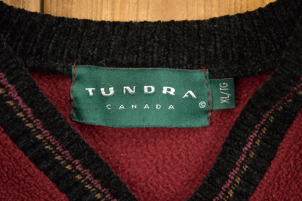 Vintage 1990s Tundra Canada V Neck Knitted Sweater