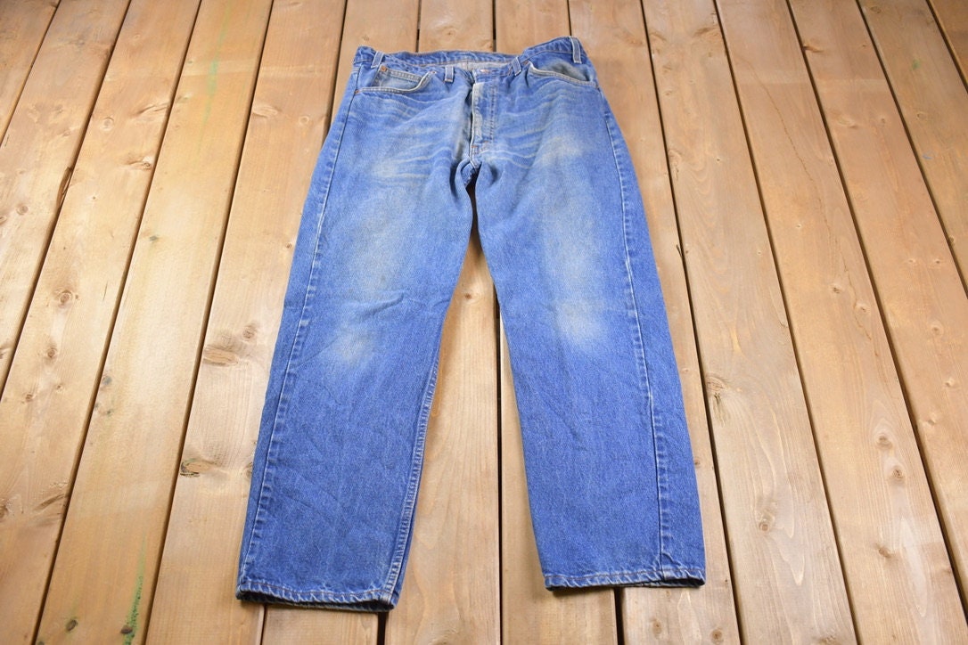 Vintage 1990s Levi 505 Orange Tab Jeans Size 34 x 28