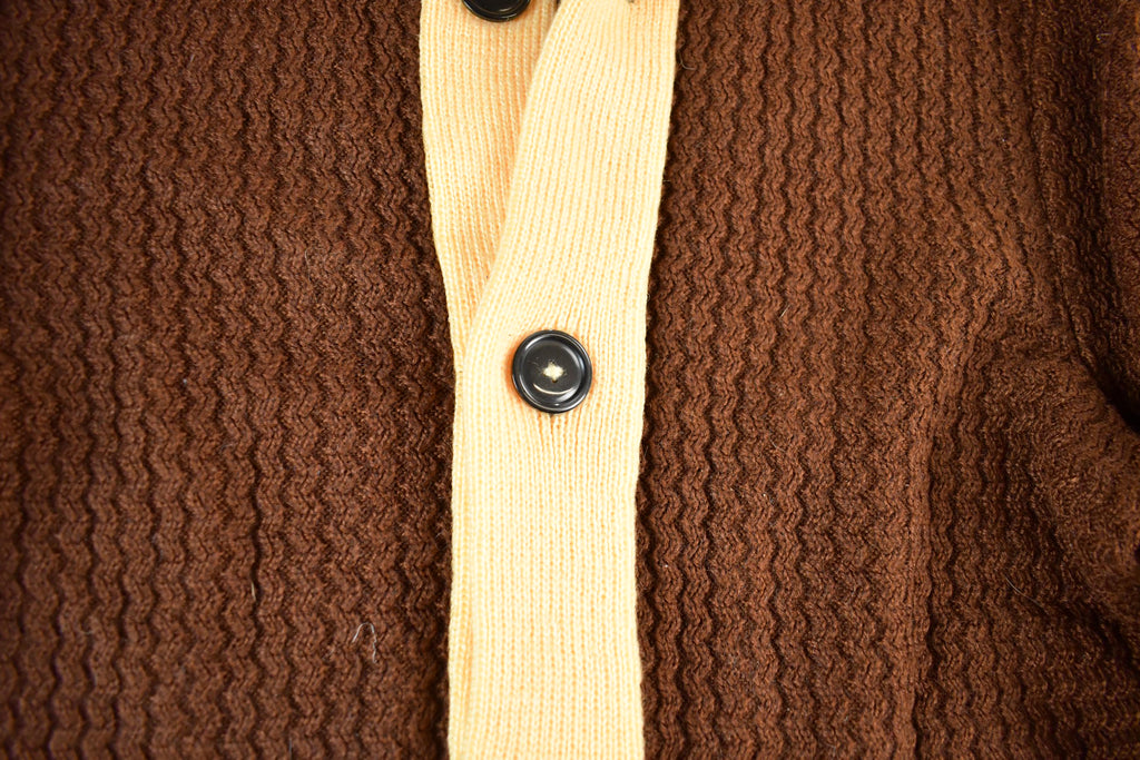 Vintage 1960s Knit Full Length Hooded Long Coat Men's Medium /