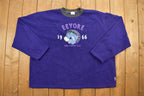 Vintage 1990s Disney Eeyore Fleece Crewneck  Vintage Sweatshirt  American Sportswear  Deep Pile  Embroidered Logo  90s Disney