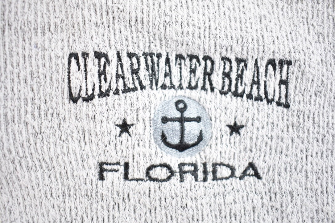 Vintage 1990s Clearwater Beach Florida Quarter Zip Sweatshirt