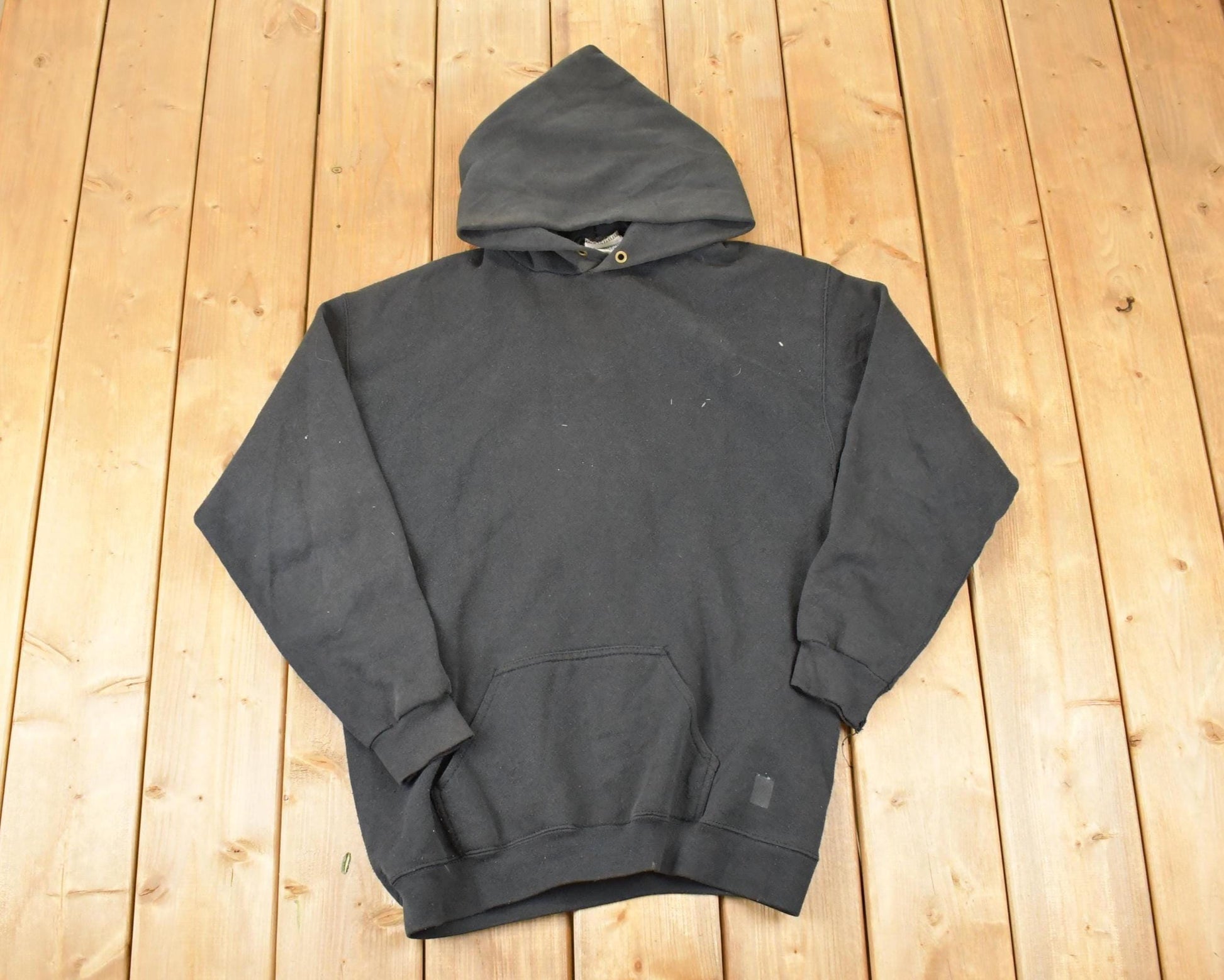 Vintage 1990s Discus Athletic Blank Hoodie Sweatshirt Mens L / Made In USA / 90's Destination Sweater