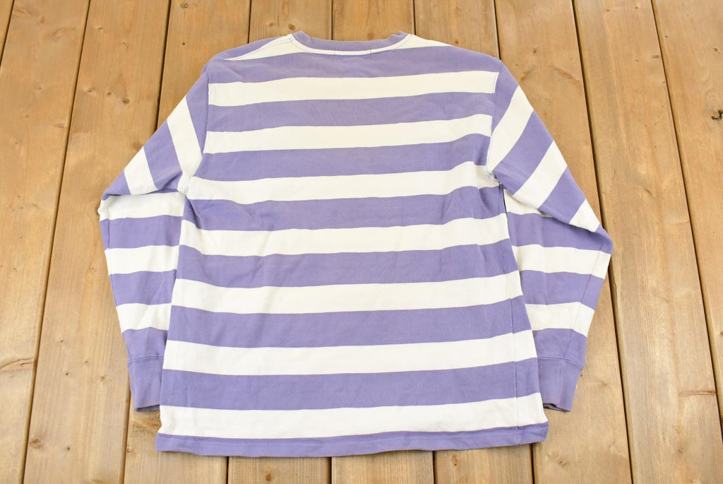 Vintage 1980's Polo Ralph Lauren Striped Crown Crest Crewneck Sweatshirt Men's Medium