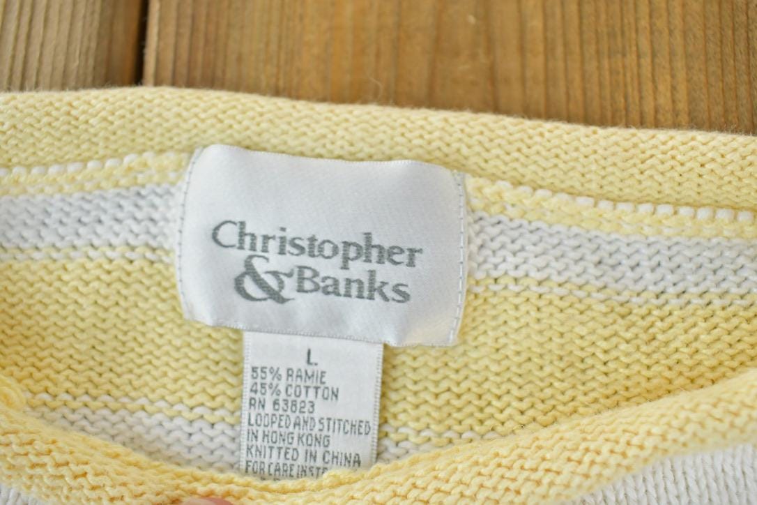 Vintage 1990s Christopher And Banks Star Knit Abstract Pattern Crewneck Sweater