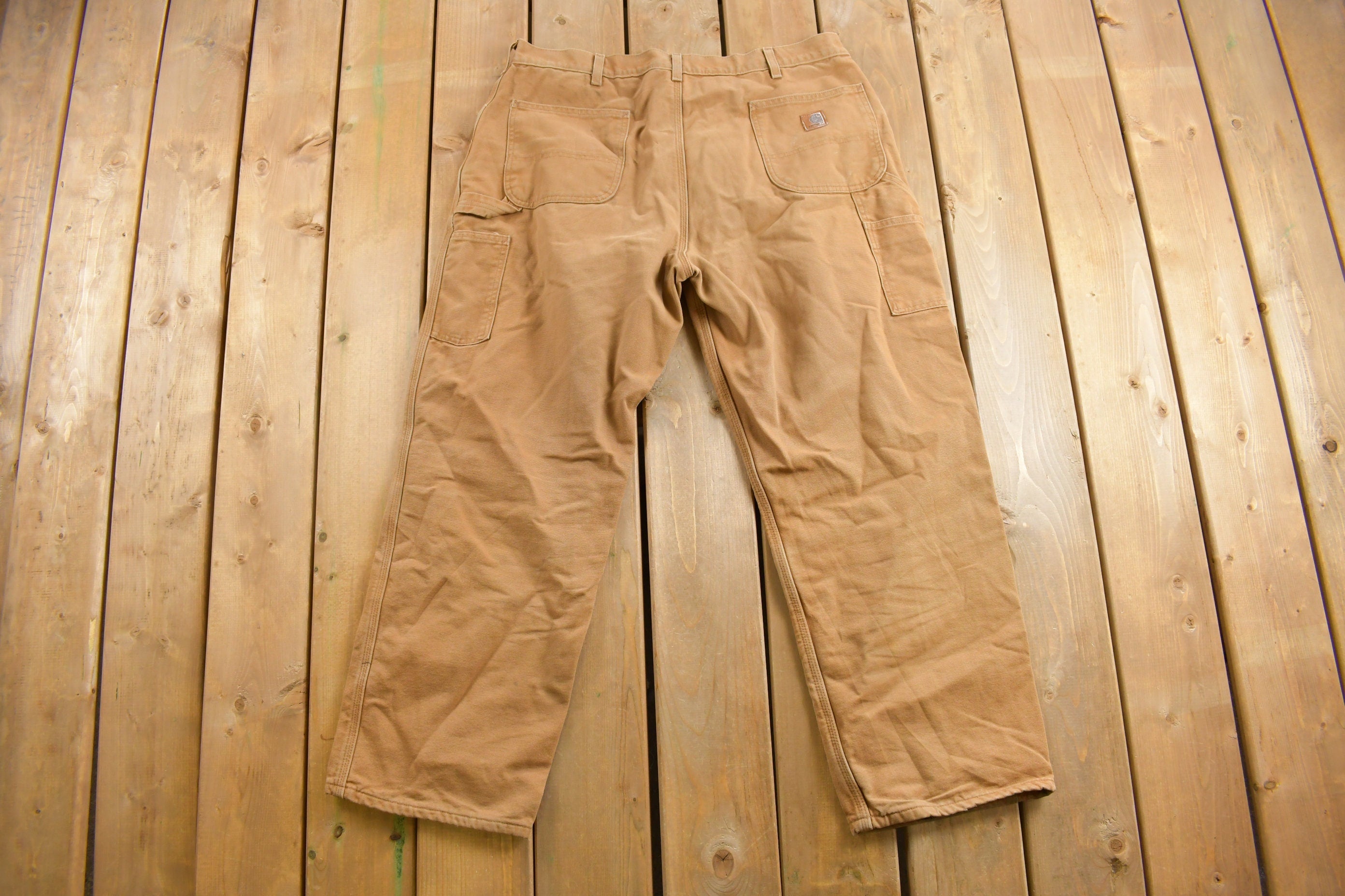 Vintage 1990s Carhartt Dungaree Fit Blanket Lined Work Pants Size 38 x 29