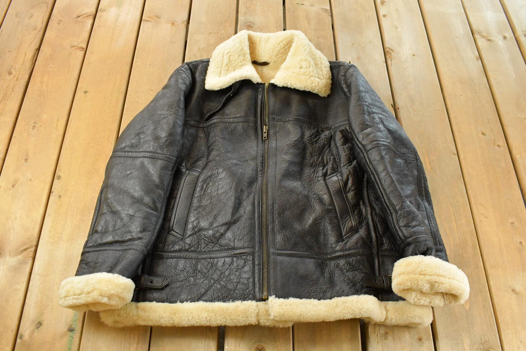 Vintage 1980s Shearling Leather Fur Jacket Men's 2XL /