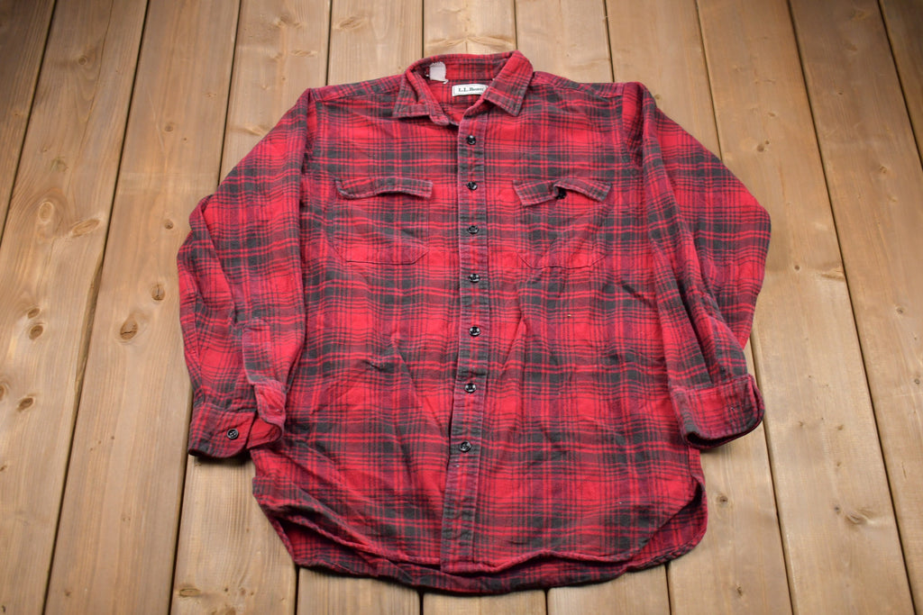 Vintage 1980s LL Bean Plaid Button Up Shirt