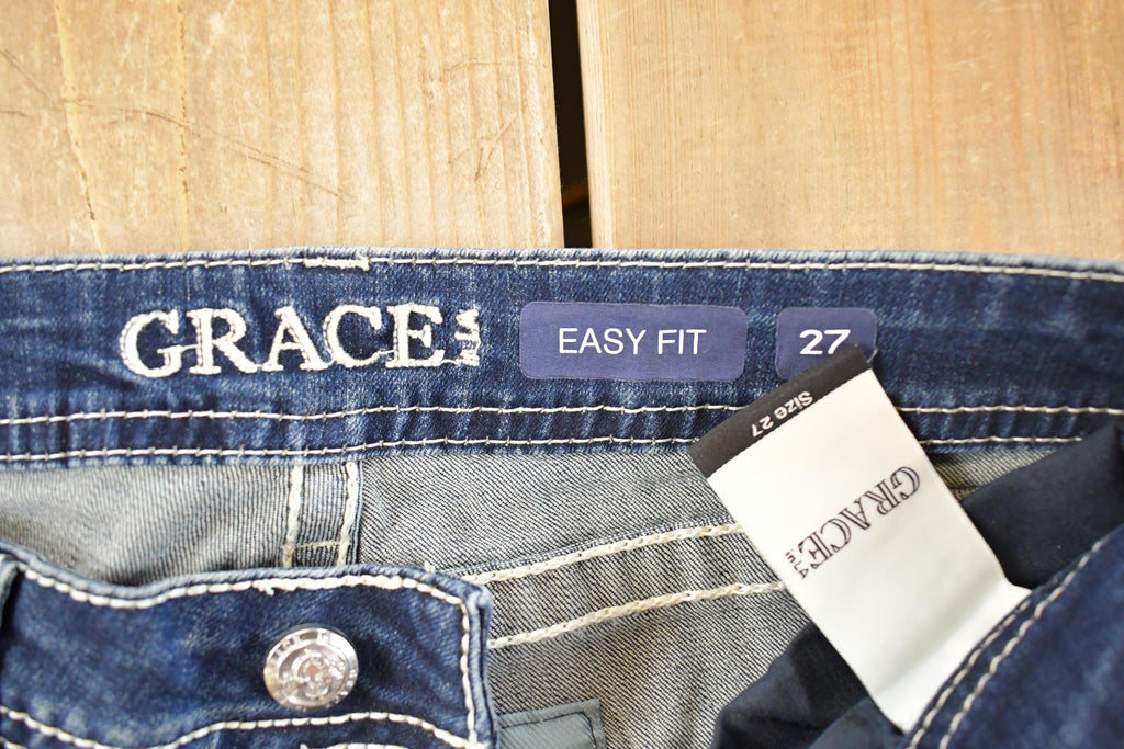 Vintage Deadstock Y2K Grace LA Bedazzled Low Rise Jeans Women's Size 27 x 32