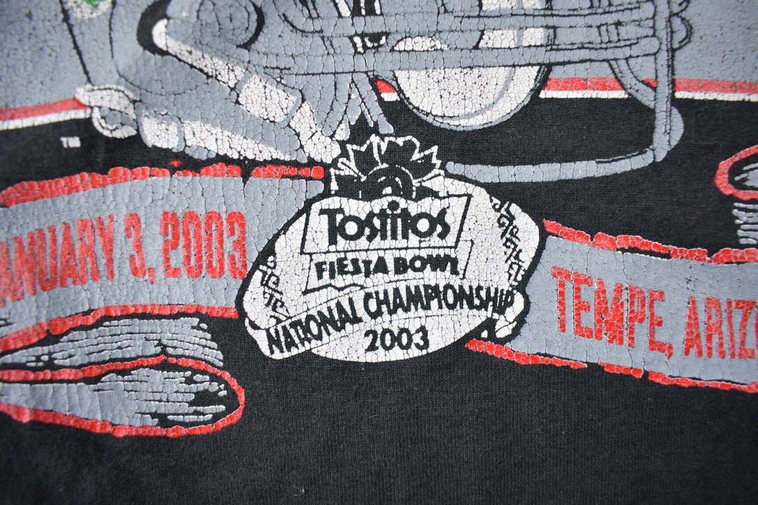 Vintage 2003 Ohio State Buckeye Tostitos Fiesta Bowl T-Shirt Made In USA Size 2X
