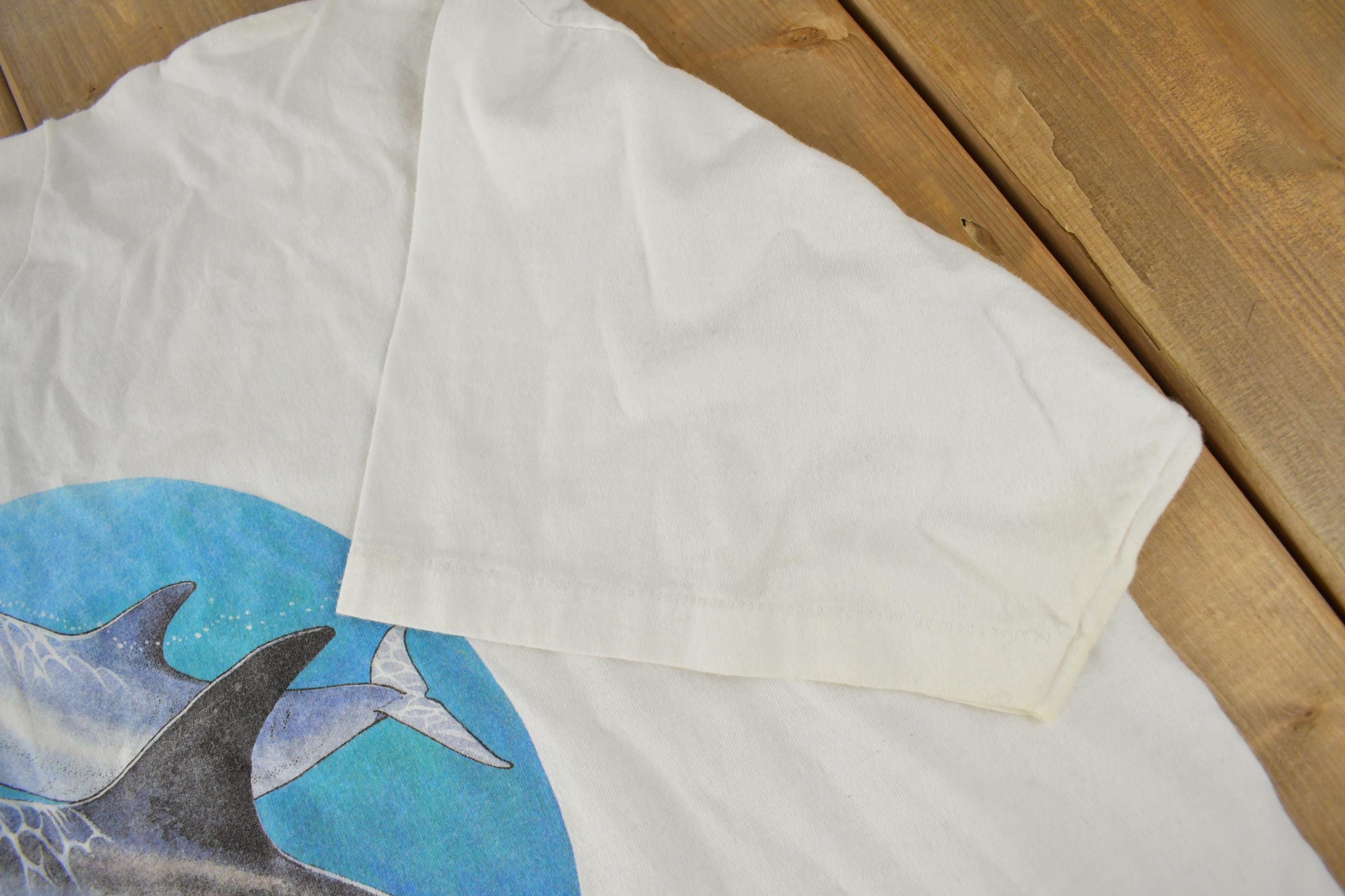 Vintage 1990s Dolphins Theme Single Stitch Graphic T-Shirt Made In USA