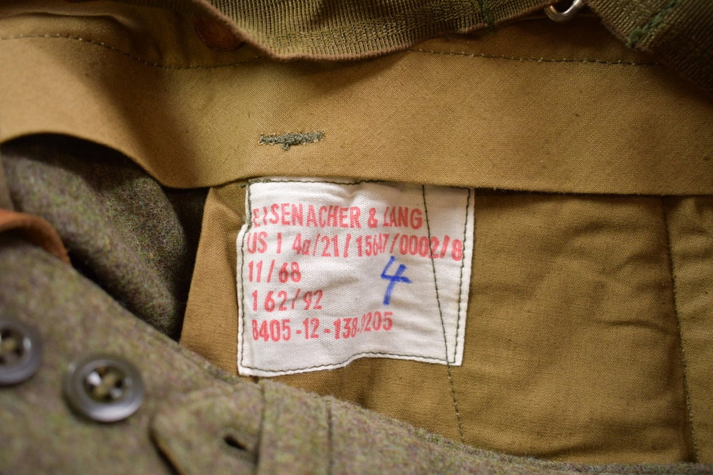 Vintage 1968 Army Wool Cargo Pants With Suspenders Size 35 x 26.5