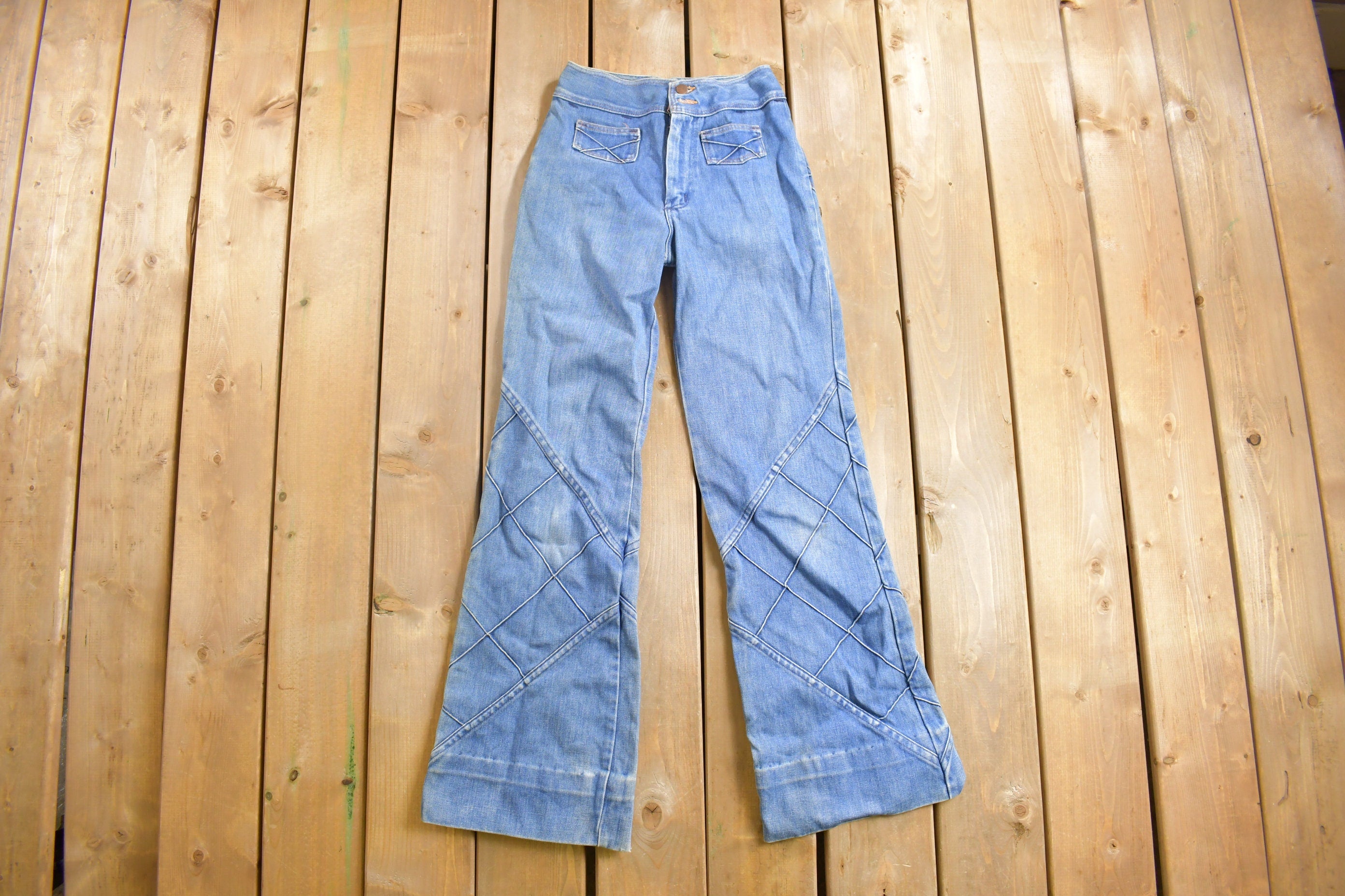 Vintage 1980s Baggy Flare Denim Jeans Size 22 x 30