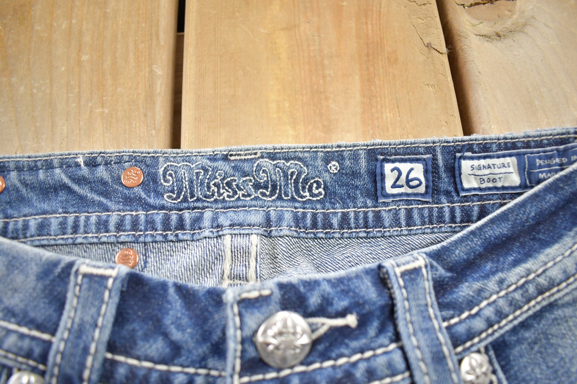 Vintage Y2K Miss Me Bedazzled Low Rise Jeans Size 26x31