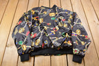 Vintage 1990s M.J. Carroll All Over Pattern Satin Bomber Jacket