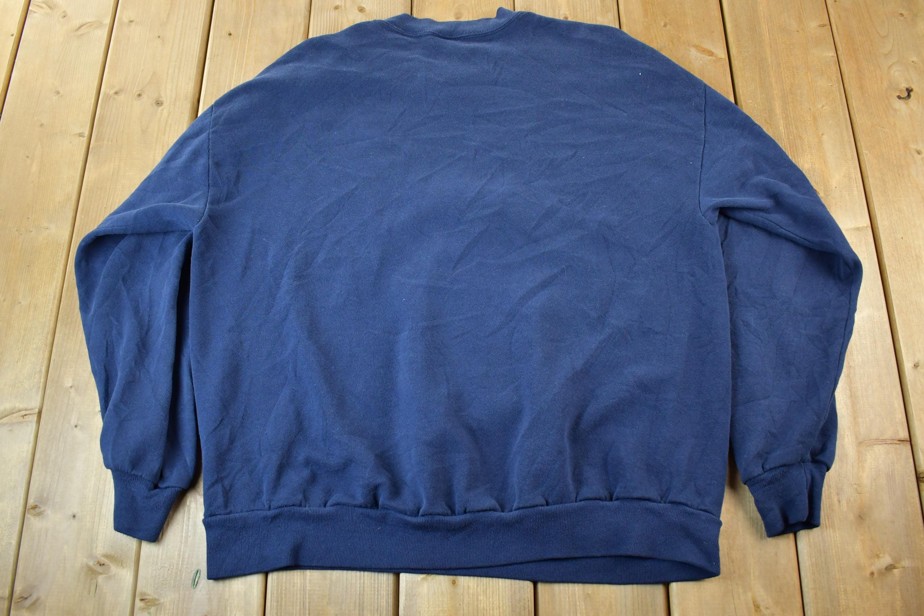 Vintage 1990s Jerzees Blank Blue Crewneck Sweatshirt Men's 2XL