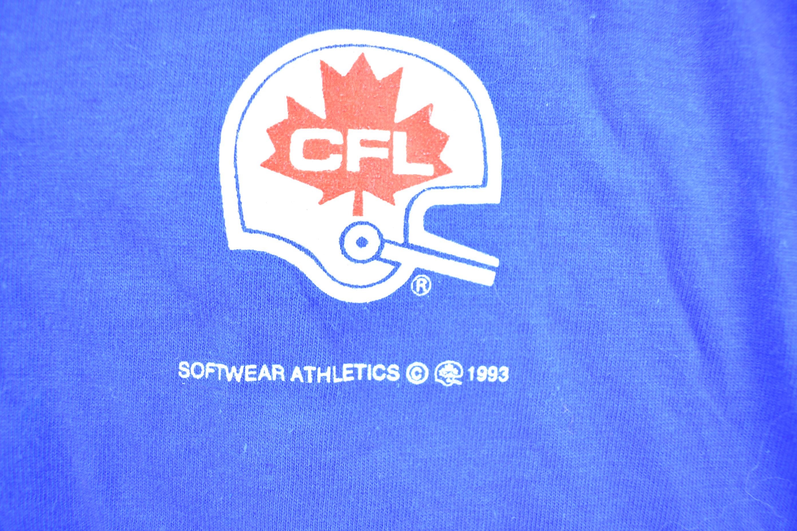 Vintage 1990s Winnipeg Blue Bombers CFL Softwear Graphic T-Shirt