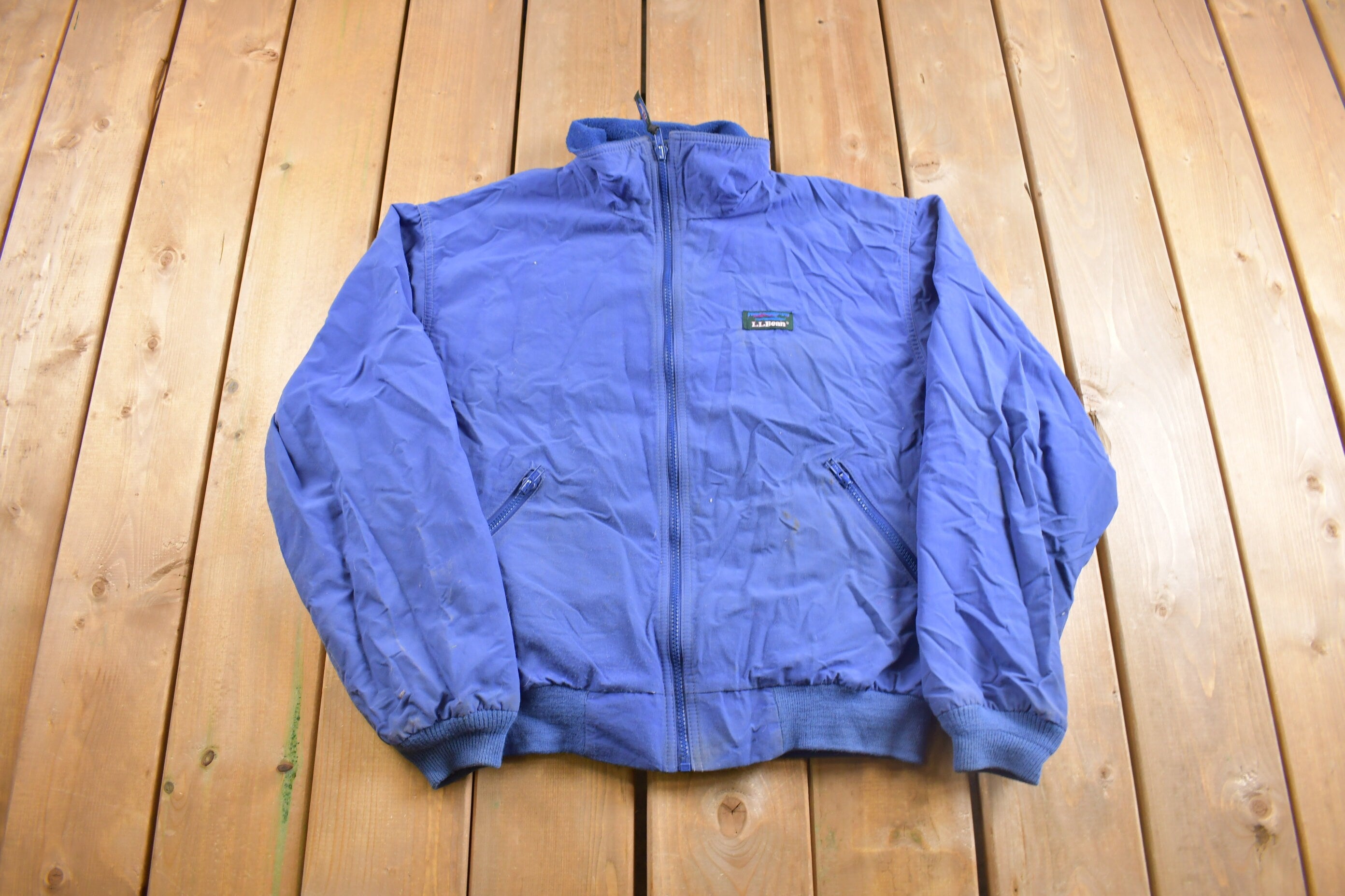 Vintage 1990s LL Bean Fleece Lined Three Season Warm Up Jacket