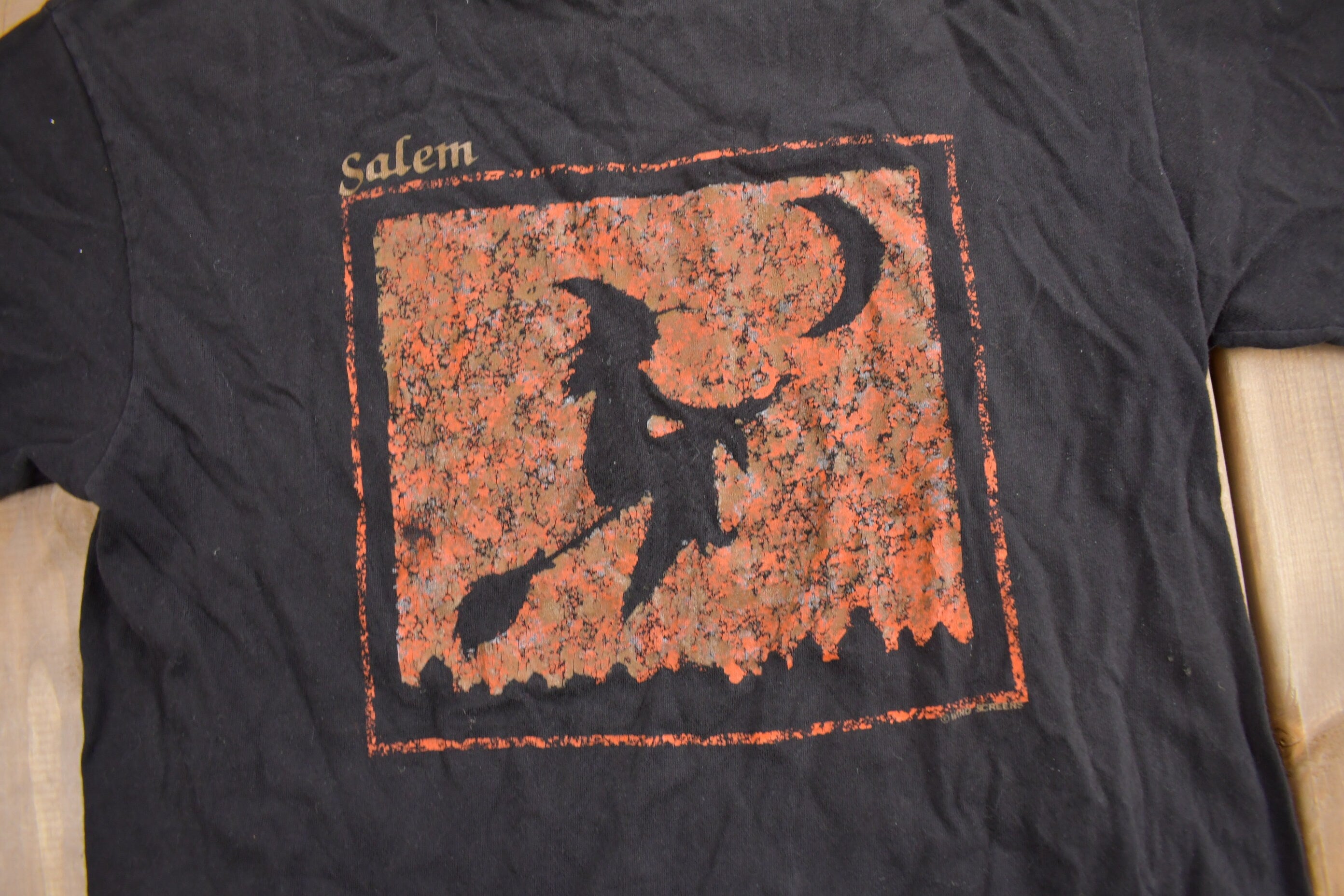 Vintage 1980s Salem Witch Theme Graphic T Shirt