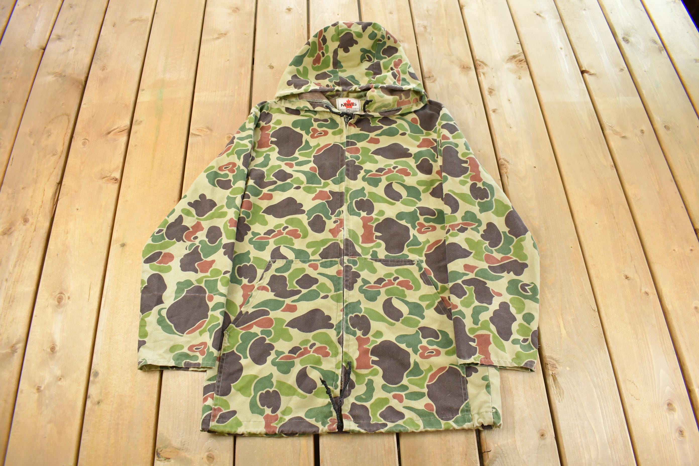 Vintage 1980s MWG Duck Camo Canvas Hunting Jacket Men's Small