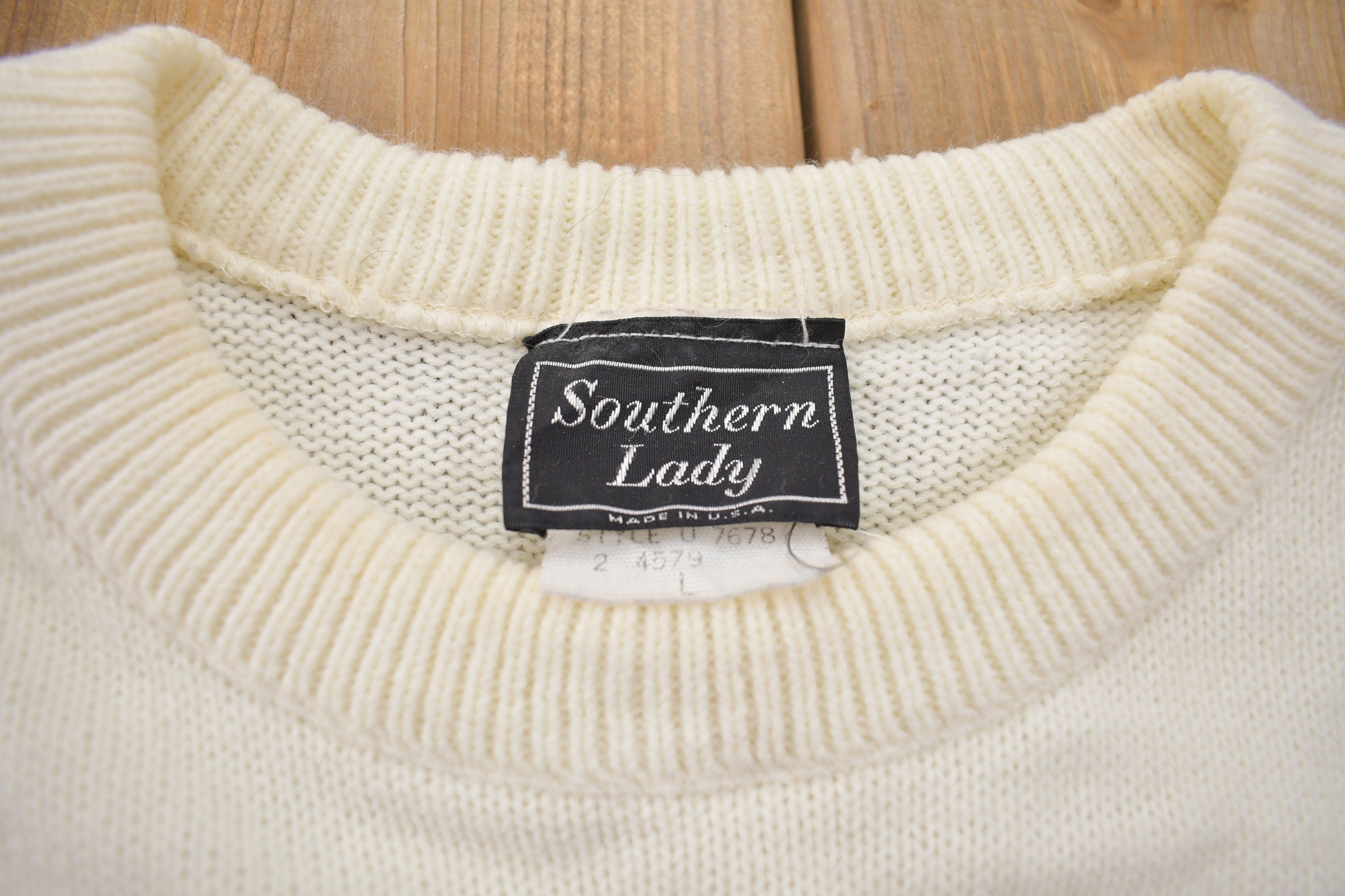 Vintage 1990s Southern Lady Flowers Tuba Knitted Sweater
