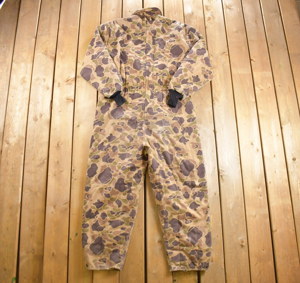Vintage 1970s Saf T Bak Insulated Duck Camo Coveralls