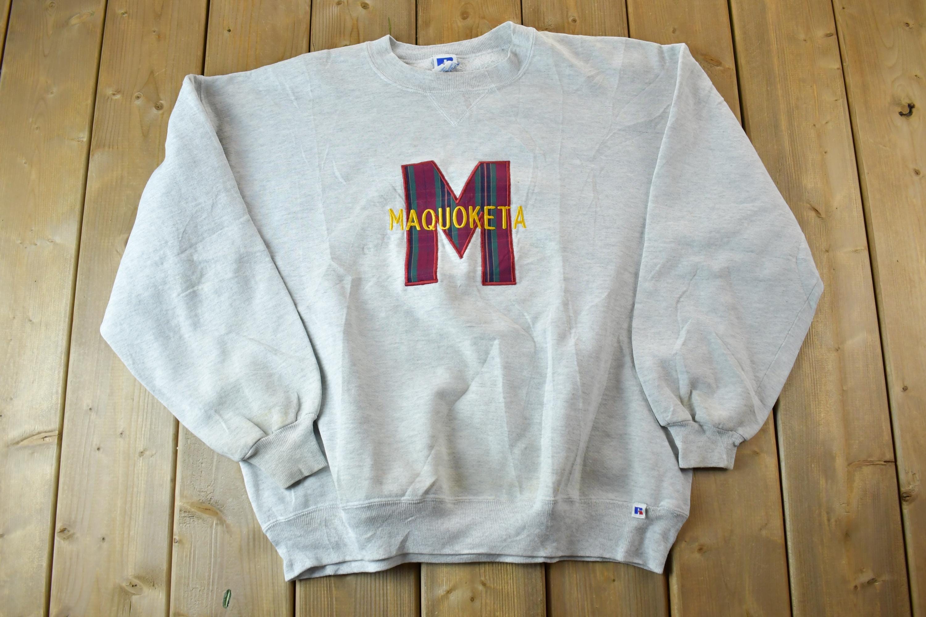 Vintage 1990s Maquoketa Plaid M Russell Crewneck Sweatshirt