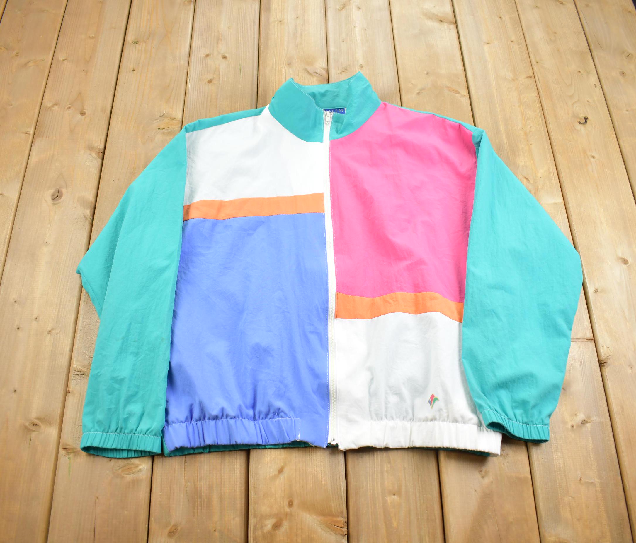 Vintage 1980s Cape Cod Sportswear Colour Block Windbreaker Jacket