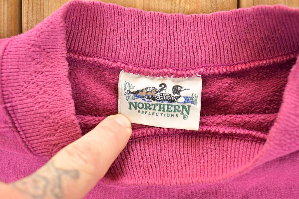 Vintage 1990s Northern Reflections Cute Floral Basket Crewneck Sweatshirt Women's XL / Made In USA / 90s Cartoon Destination Sweater