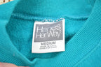 Vintage 1990s Blank Turquoise Crewneck Sweatshirt