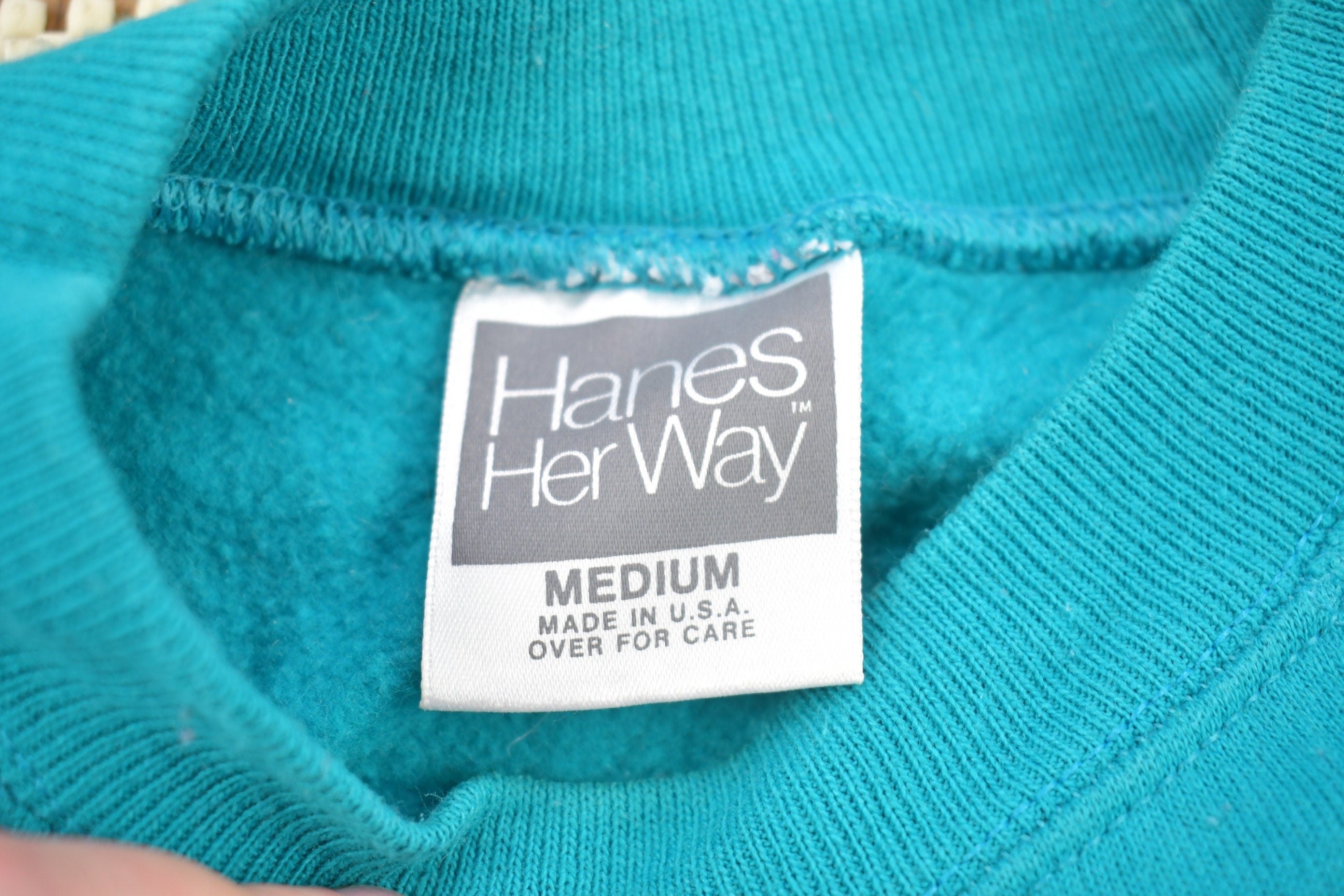 Vintage 1990s Blank Turquoise Crewneck Sweatshirt