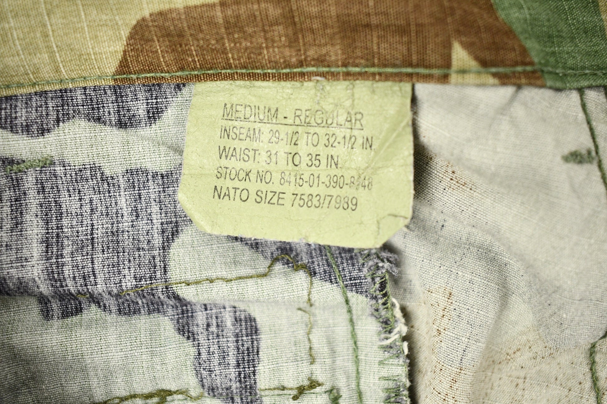 Vintage 2000 Military Woodland Camouflage Cargo Pocket Pants Size 34 x 30