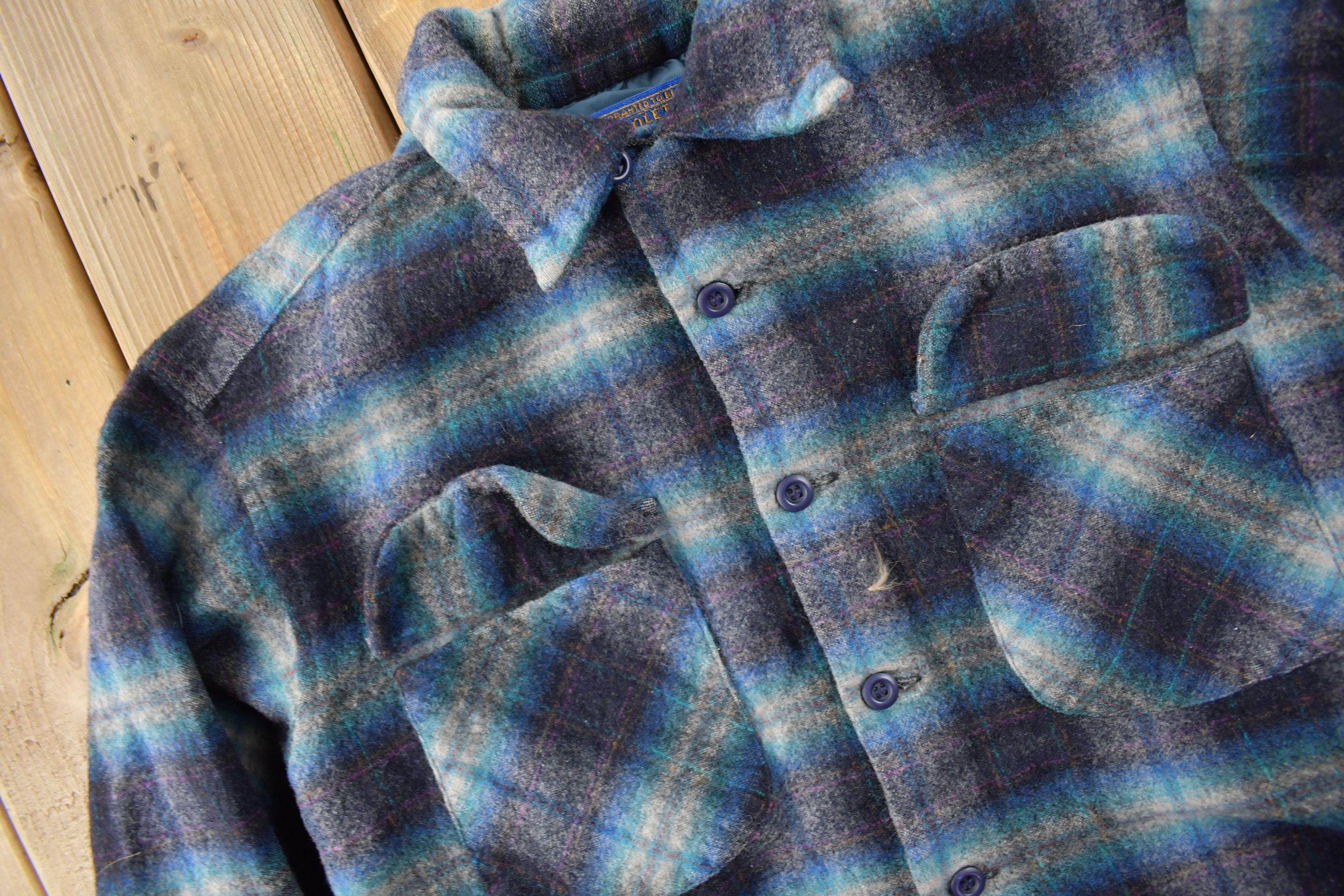 Vintage 1980s Pendleton Plaid Button Up Shirt