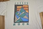 Vintage 1990s Coders Rock Book Graphic T Shirt