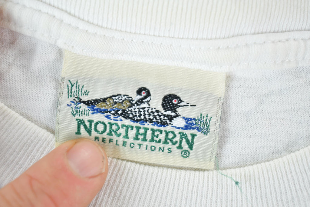 Vintage 1990s Northern Reflections Golden Retrievers Duck Pond Souvenir T-Shirt Men's L / Made In USA / Vintage Vacation Tee