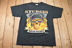 Vintage 2000 Sturgis Road Rebel 60th Anniversary Skull Flames T-Shirt Motorcycles
