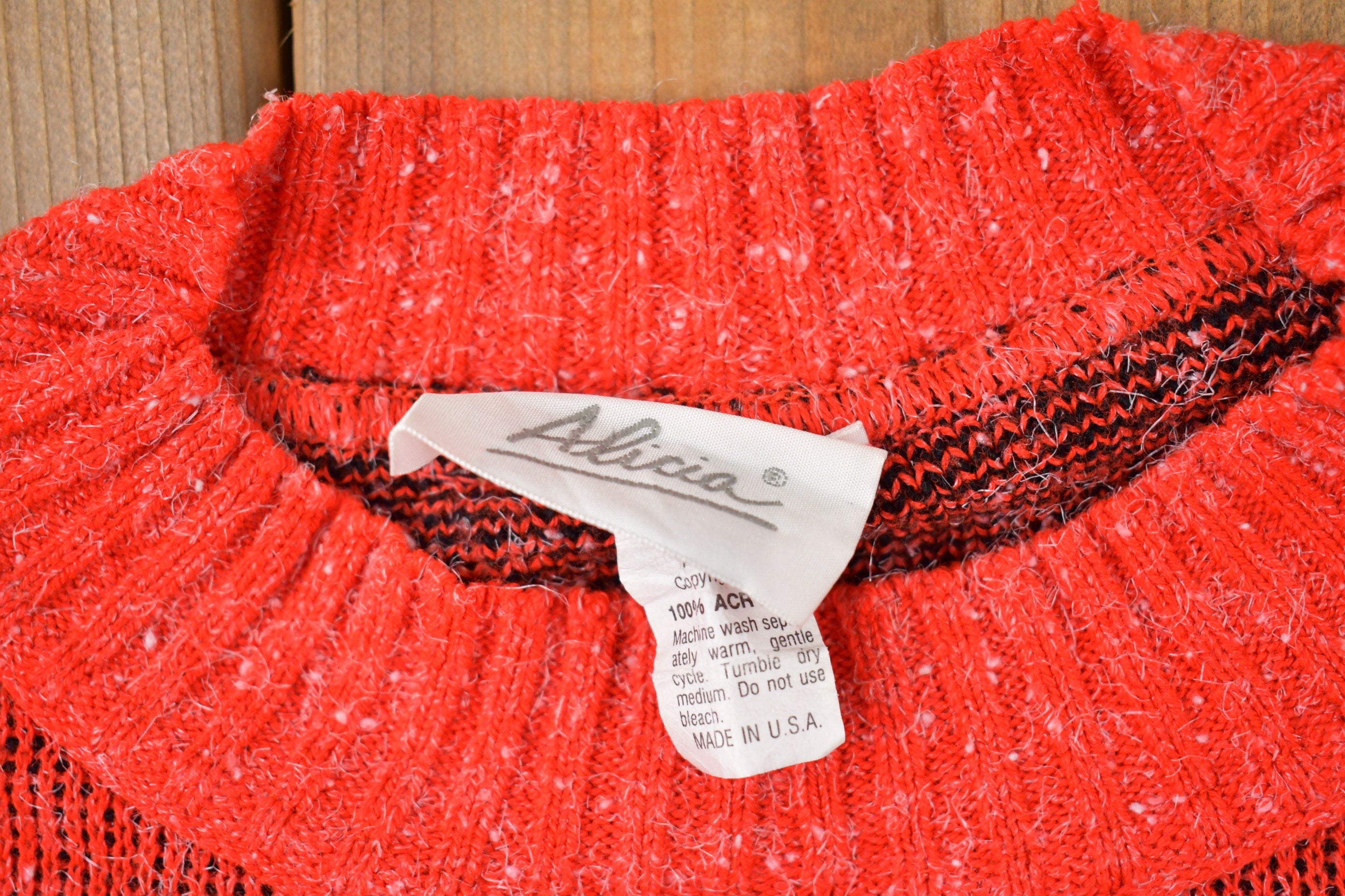 Vintage 1990s Alicia Made In USA Floral Knitted Sweater