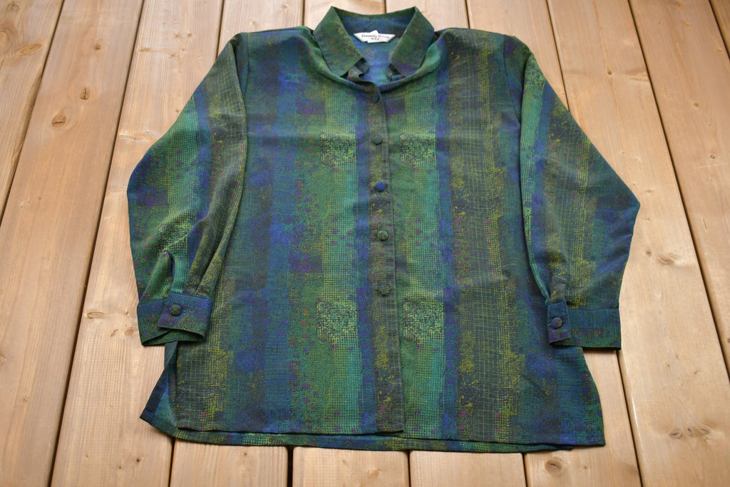 Vintage 1990s Beverly Rose USA Abstract Long Sleeve Shirt