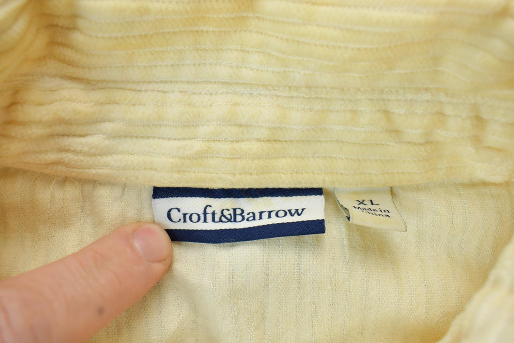 Vintage 1990s Croft Barrow Ribbed Blank Button Up Shirt