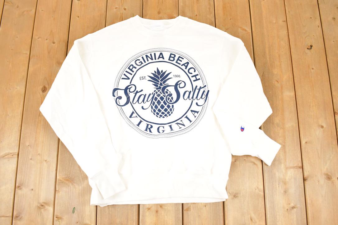 Vintage Y2K Virginia Beach Champion Reverse Weave Crewneck Sweatshirt Men's M