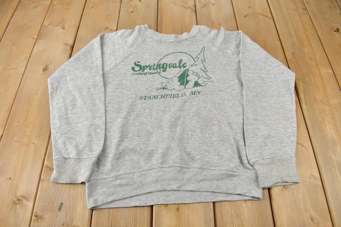 Vintage 1980s Springvale Campground Stanchfield Michigan Souvenir Crewneck Sweatshirt