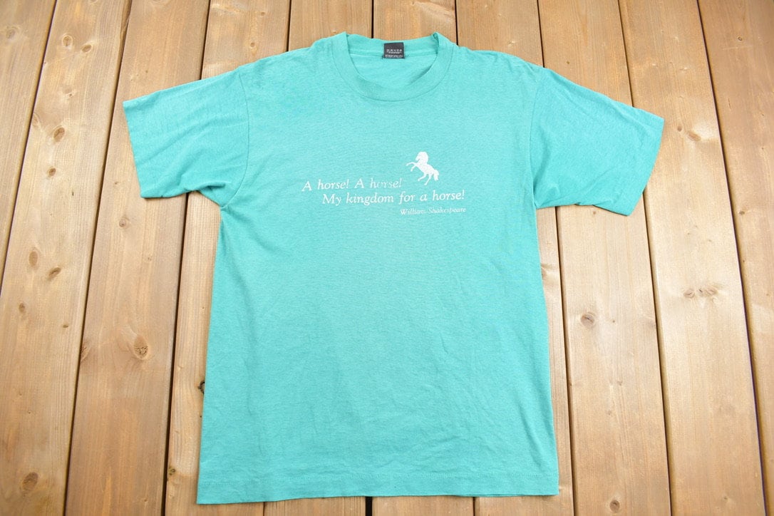 Vintage 1980s My Kingdom For A Horse Shakespeare Graphic T-Shirt