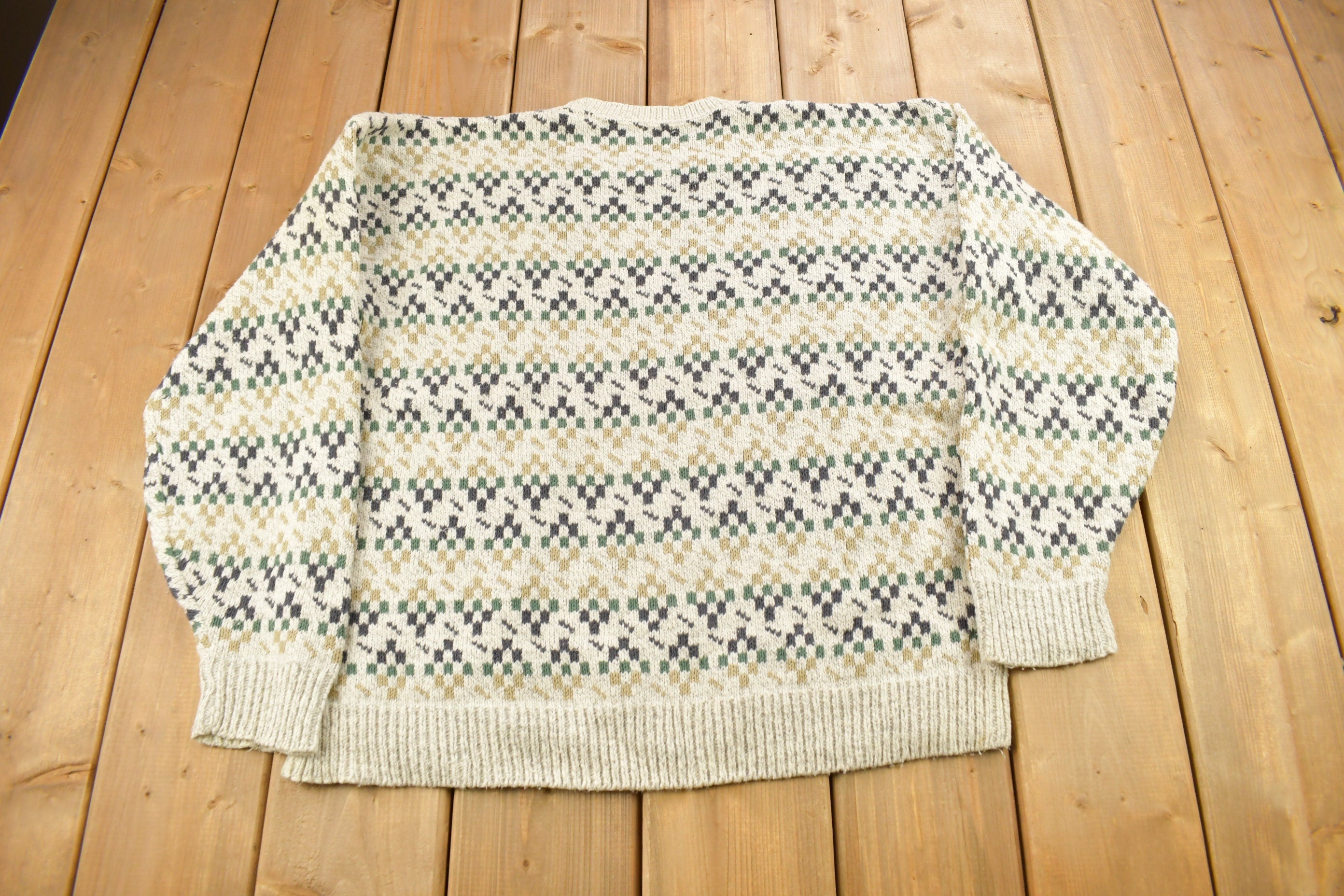 Vintage 1990s Cape Isle Knitters Knitted Crewneck Sweater