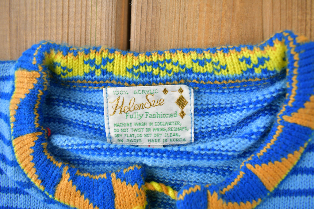 True Vintage 1960s Deadstock Helen Sue Psychedelic Knit Acrylic Sweater