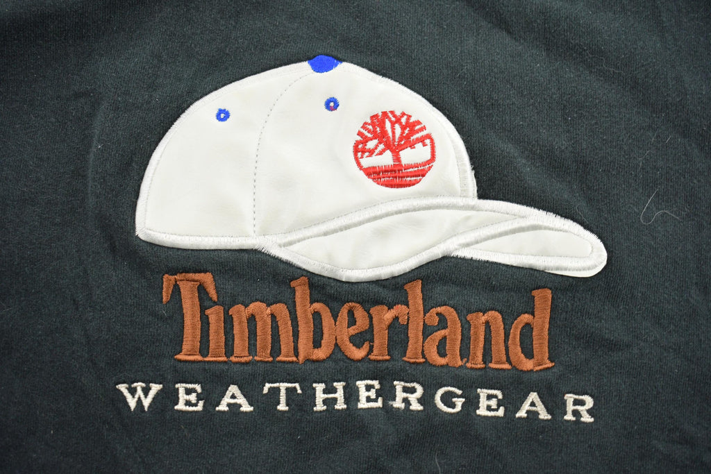 Vintage 1990s Timberland Weathergear Ball Hat Embroidered Crewneck Sweatshirt