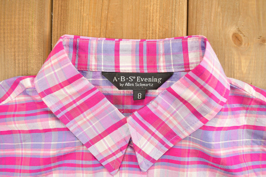 Vintage 1990s Womens Pink Plaid Button Up Shirt