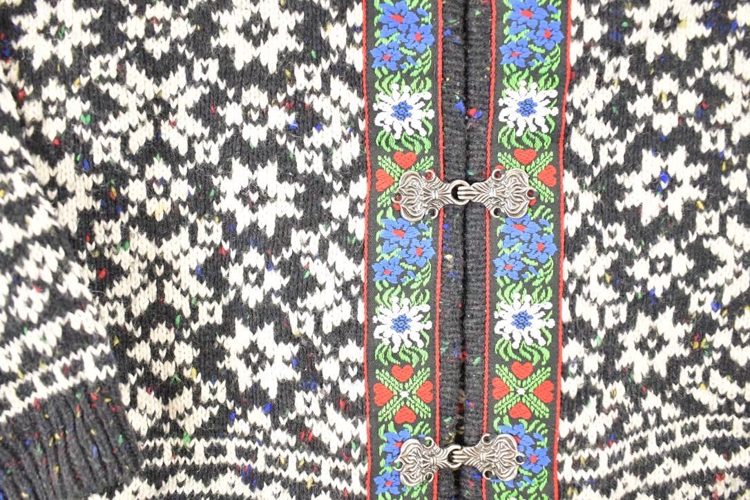 Vintage 1980s Northern Isles Metal Clasp Abstract Knit Cardigan Sweater Women's S / Preppy Knit Cardigan / Fancy Knit Vintage Cardigan