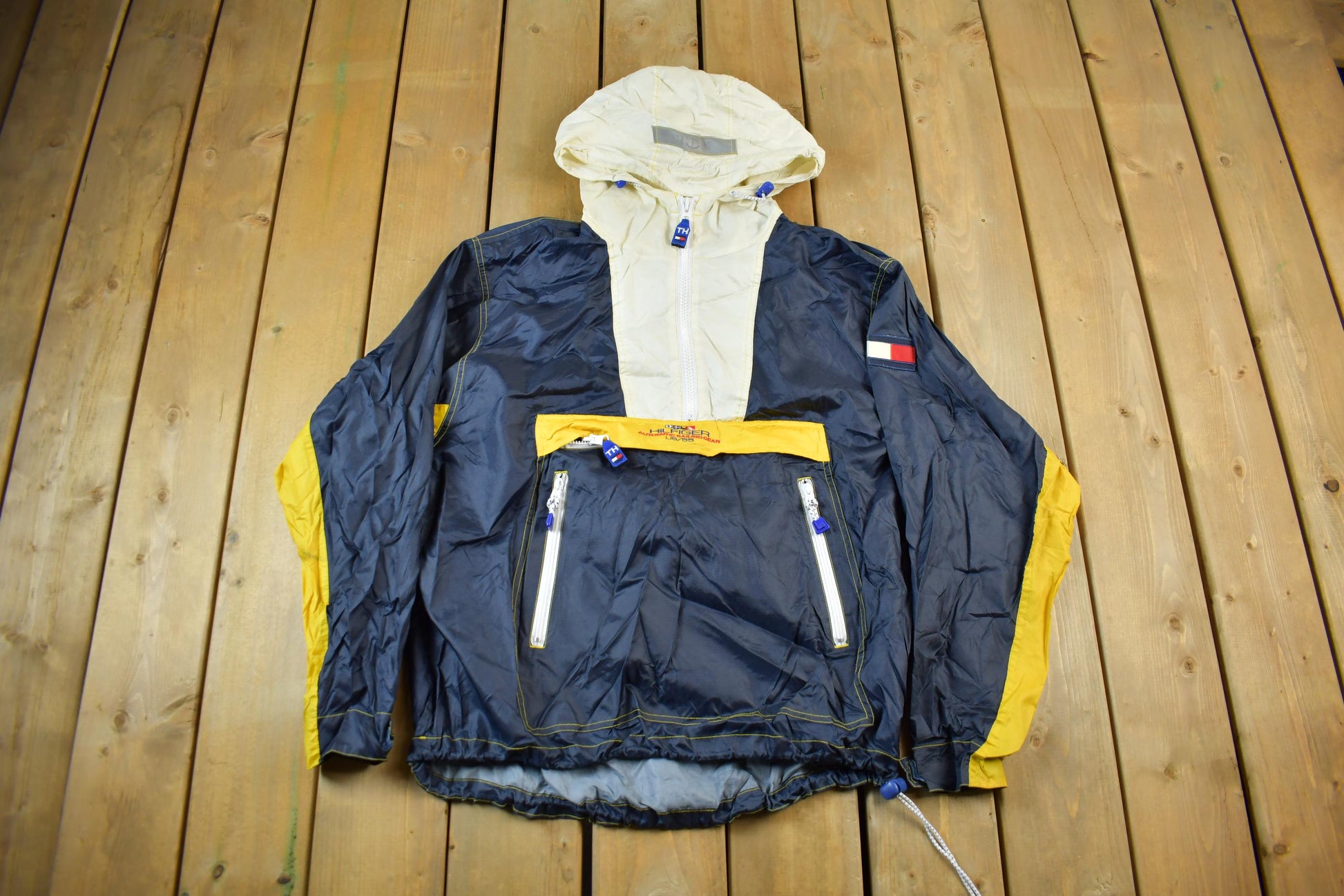 Vintage 1990s Tommy Hilfiger Sailing Gear Packable Windbreaker Jacket