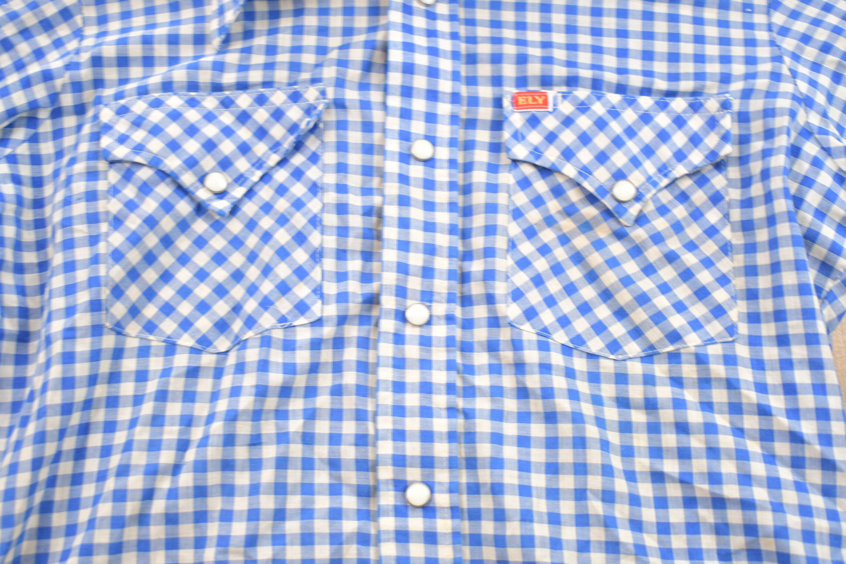 Vintage 1970s Ely Plains Plaid Button Up Western Shirt