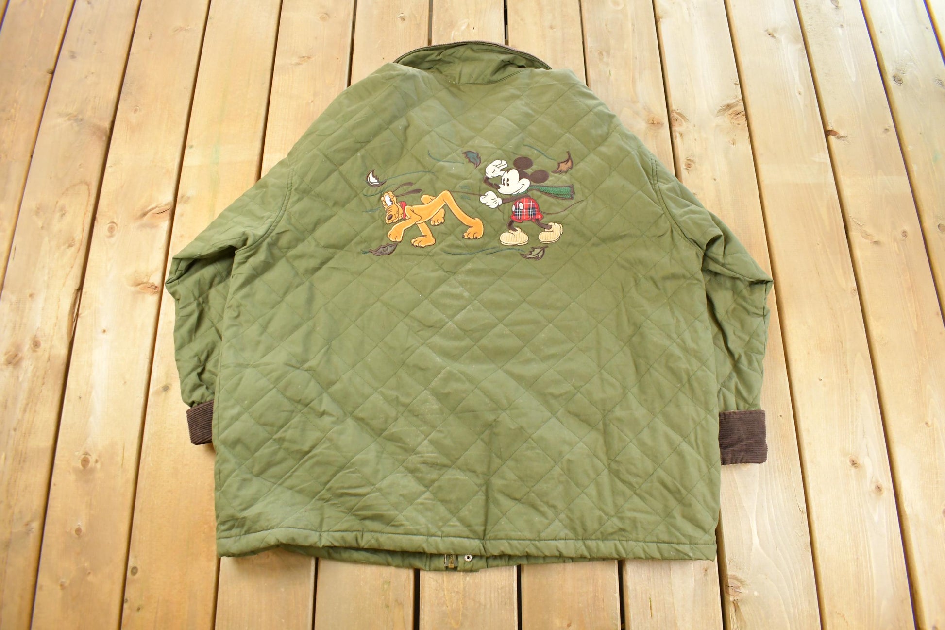 Vintage 1990s Disney Embroidered Quilt Chore Jacket / Barn Coat / 90s Vintage Disney / Streetwear / Vintage Fall Jacket / The Disney Store